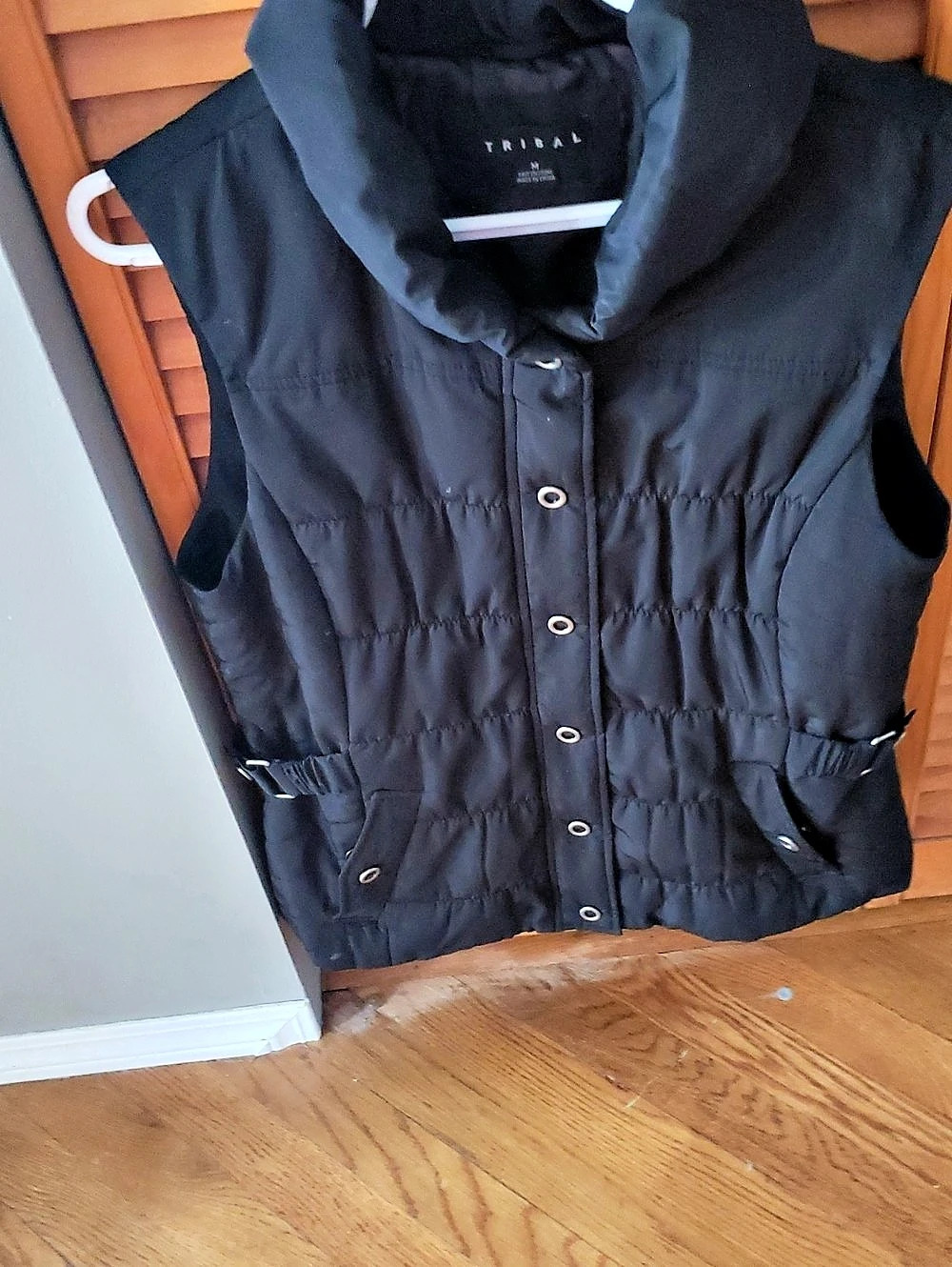 Tribal Quilted Vest in Black Like New